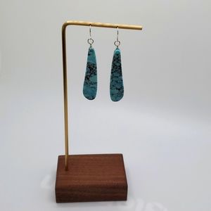 Boho silver and turquoise drop earrings